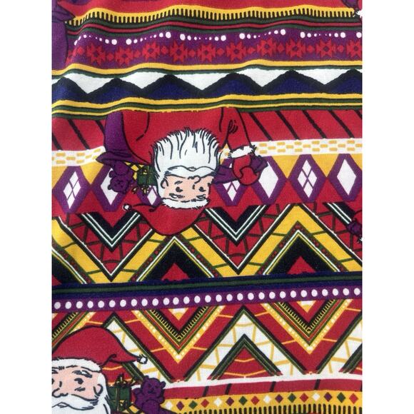 LuLaRoe Shirt Womens Medium Santa Top Short Sleeve Holiday Christmas Stretchy - Picture 2 of 9